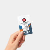Globale Blauwe Kromming Golf Persfototemplate Badge (Handheld)