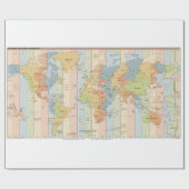 Globale Kaart van Tijdzones Cadeaupapier (Vlak)
