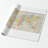 Globale Kaart van Tijdzones Cadeaupapier (Uitgerold)