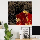 Globale opwarming - Brandend Huis - Abstract Poster (Thuiskantoor)