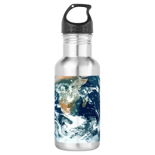Globale Planeet Aarde Natuur Wereld Waterfles (Voorkant)