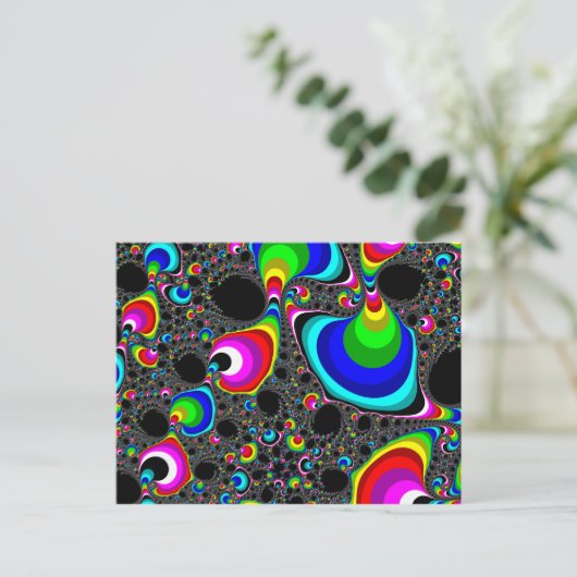 Globale regenboog - Fractal Briefkaart (Staand voorkant)