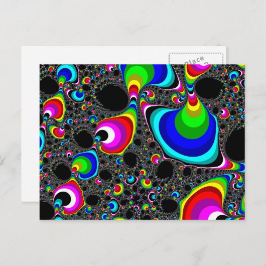 Globale regenboog - Fractal Briefkaart (Voorkant / Achterkant)