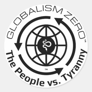 Globalism Zero™ Black Circle Logo-Stickers Ronde Sticker