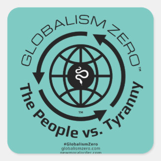 Globalism Zero™ Black Circle Logo-Stickers Vierkante Sticker