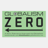 Globalism Zero™ Black Line Logo-Stickers Rechthoekige Sticker (Voorkant)