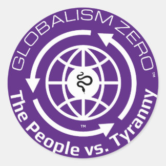 Globalism Zero™ White Circle Logo-Stickers Ronde Sticker