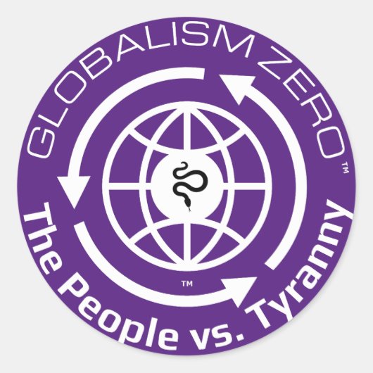 Globalism Zero™ White Circle Logo-Stickers Ronde Sticker (Voorkant)