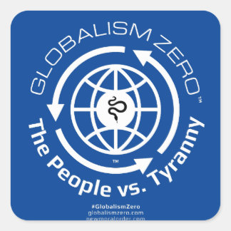 Globalism Zero™ White Circle Logo-Stickers Vierkante Sticker