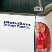 Globalisme vernietigt vrijheid bumpersticker (Op Truck)