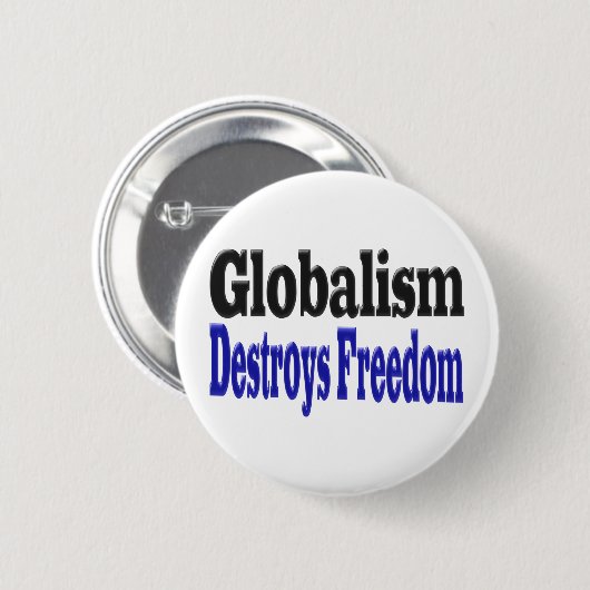 Globalisme vernietigt vrijheid ronde button 5,7 cm (Voorkant /achterkant)
