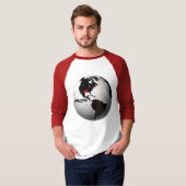 globalplug Red Baseball T-shirt TX wereldbol ontwe (Voorkant volledig)