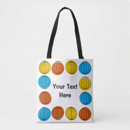 Globe Tekst overal tote blauwe achterkant Bag