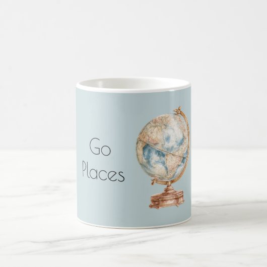 Globe Wereld Ga Naar Plaatsen Koffiemok (Center)