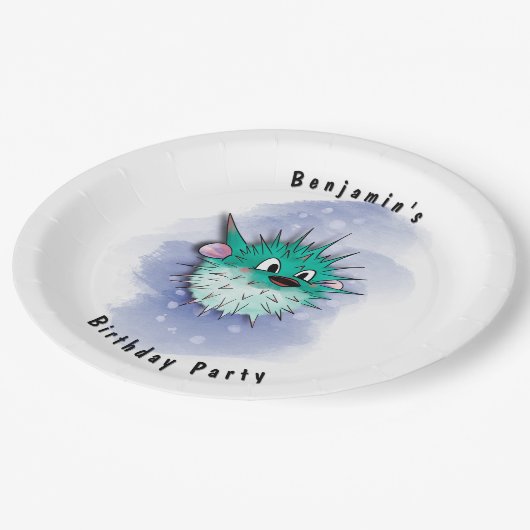 Globefish-partij Papieren Bordje (Gekanteld)