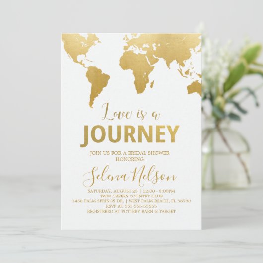 Globetrotter Glam Bridal Shower Kaart (Staand voorkant)