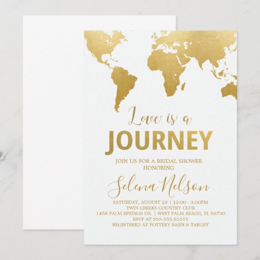 Globetrotter Glam Bridal Shower Kaart (Voorkant / Achterkant)