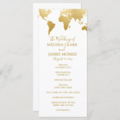 Globetrotter Glam Wedding Ceremony Program Programmakaart (Voorkant / Achterkant)