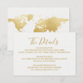 Globetrotter Glam Wedding Details Kaart (Voorkant / Achterkant)