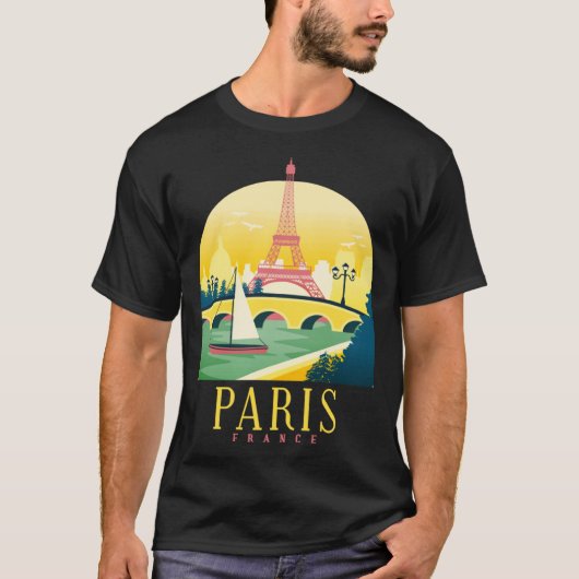 Globetrotters in Parijs Donker T-shirt (Voorkant)
