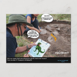 #GLOBEXIT DINO CARD (Flat Earth 2017 Collectie) Briefkaart