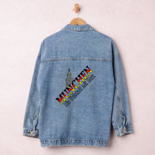 Glockenspieltoren in München, Beieren, Duitsland Denim Jacket