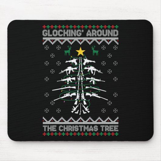 Glocking Around The Christmas Tree Ugly Christmas  Muismat (Voorkant)