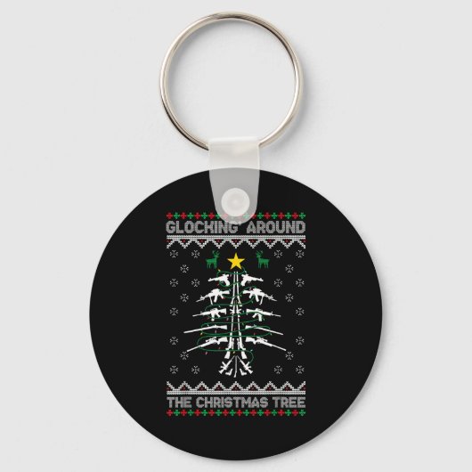 Glocking Around The Christmas Tree Ugly Christmas  Sleutelhanger (Voorkant)