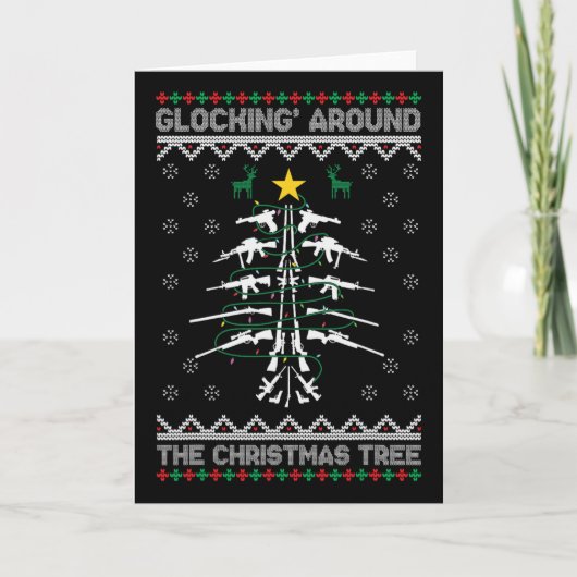 Glocking Rond de Kerstboom Lelijke Kerst- Kaart (Voorkant)
