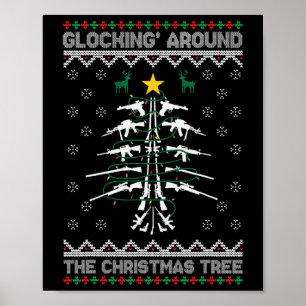 Glocking Rond de Kerstboom Lelijke Kerst-  Poster