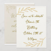 Glod Bloem 5de verjaardagsuitnodiging Kaart (Voorkant / Achterkant)