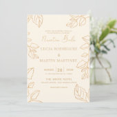 Glod Leaf Cream Spaans Nuestra Boda Kaart (Staand voorkant)