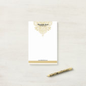 Glod Paisley Ornament & Stripes Weddenschap Design Post-it® Notes (Op bureau)