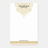 Glod Paisley Ornament & Stripes Weddenschap Design Post-it® Notes (Voorkant)