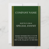 Gloden Lijst Green Corporate Party Invitation Kaar Kaart (Voorkant)