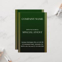 Gloden Lijst Green Corporate Party Invitation Kaar