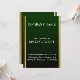 Gloden Lijst Green Corporate Party Invitation Kaar Kaart