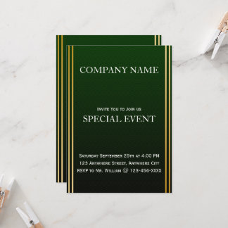 Gloden Lijst Green Corporate Party Invitation Kaar Kaart