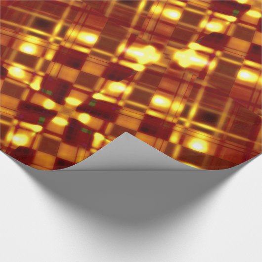 Gloden Shiny Tartan Pset, Pattern Cadeaupapier (Hoek)