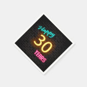 gloed 30 neonteken op bakstenen muur servet (Hoek)