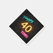 gloed 40 neonteken op bakstenen muur servet (Hoek)