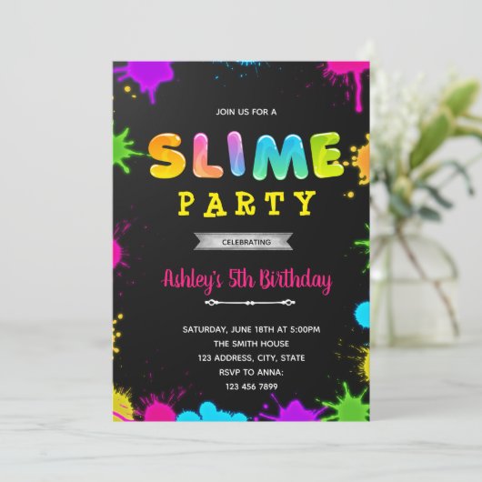 Gloed en sleepover slippartij kaart (Staand voorkant)