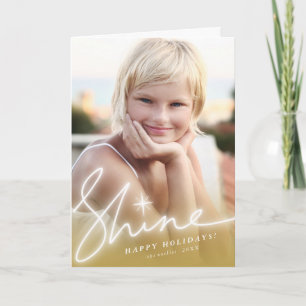 Gloed handschrift script Gold Ombre foto Feestdagen Kaart