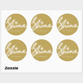 Gloed Handwrite script voor Gold Modern Holiday Ronde Sticker (Vel)