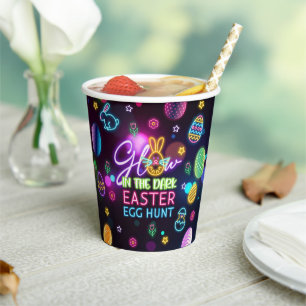 Gloed in de Dark Easter Egg Hunt Party Cups Papieren Bekers