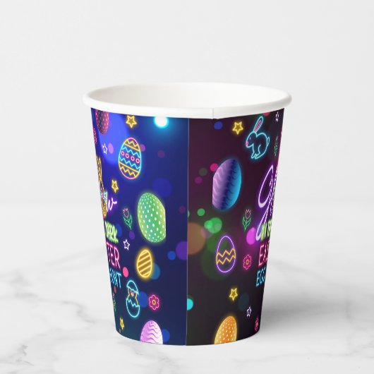Gloed in de Dark Easter Egg Hunt Party Cups Papieren Bekers (Rechts)