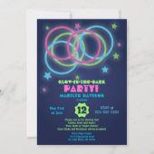 Gloed in de Dark Party Invitations Rings and Stars Kaart (Voorkant)