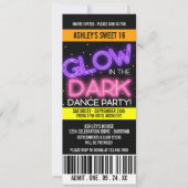 Gloed in de Dark Sweet 16 Party Kaart (Voorkant)
