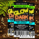 Gloed in de Dark Sweet 16 Party Kaart<br><div class="desc">Superplezier,  gloed in de donkere feestjes voor je komende viering.</div>