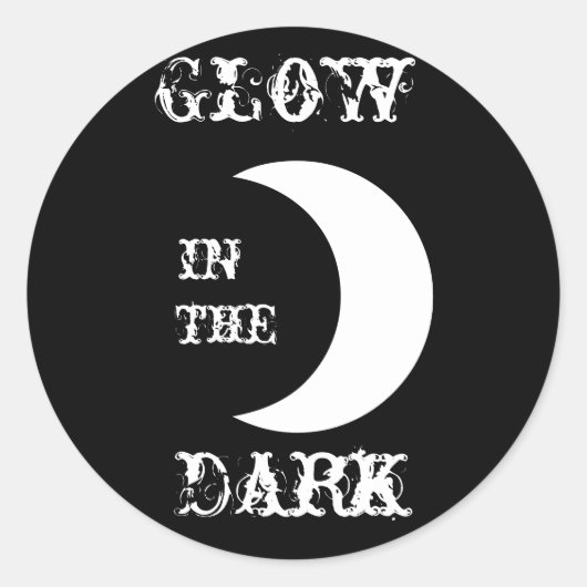 Gloed in de donker ronde sticker (Voorkant)